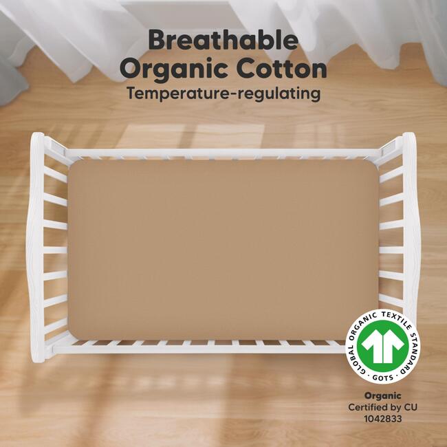 2-Pack Soothe Fitted Crib Sheet, Pecan - Crib Sheets - 2