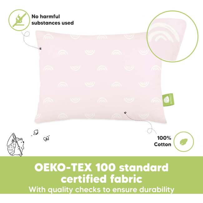 2-Pack Toddler Pillows for Sleeping 13X18, Pastel Rainbow - Pillows - 5