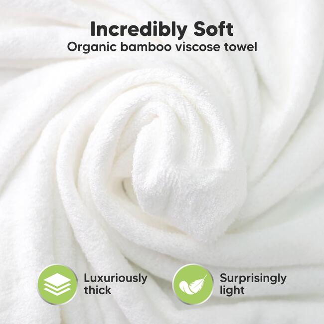 Cuddle Organic Baby Hooded Towel, Elephant - Bath Towels - 2