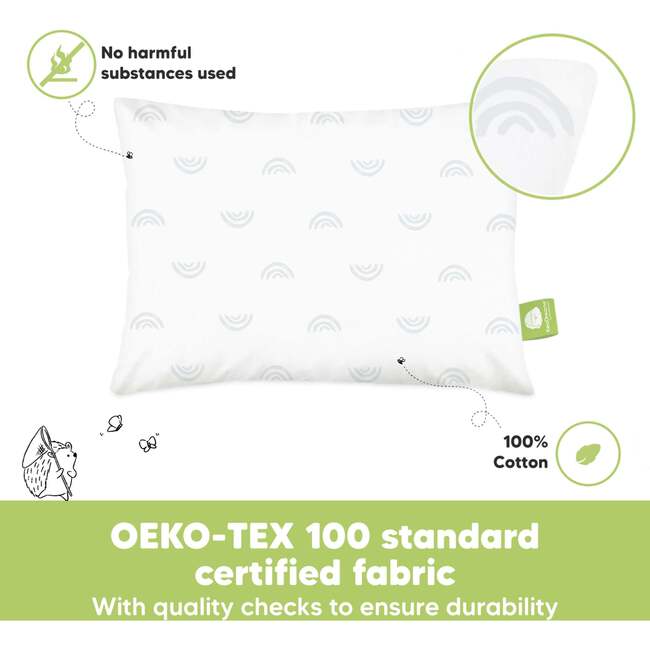 2-Pack Toddler Pillows for Sleeping 13X18, Gray Rainbow - Pillows - 5