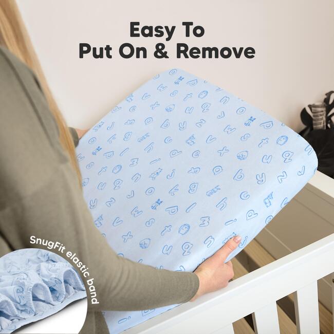 2-Pack Soothe Fitted Crib Sheet, ABC Land Sky - Crib Sheets - 6