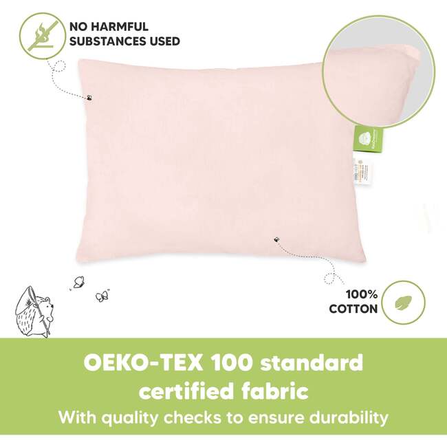 2-Pack Toddler Pillows for Sleeping 13X18, Mist Pink - Nursing Pillows - 5