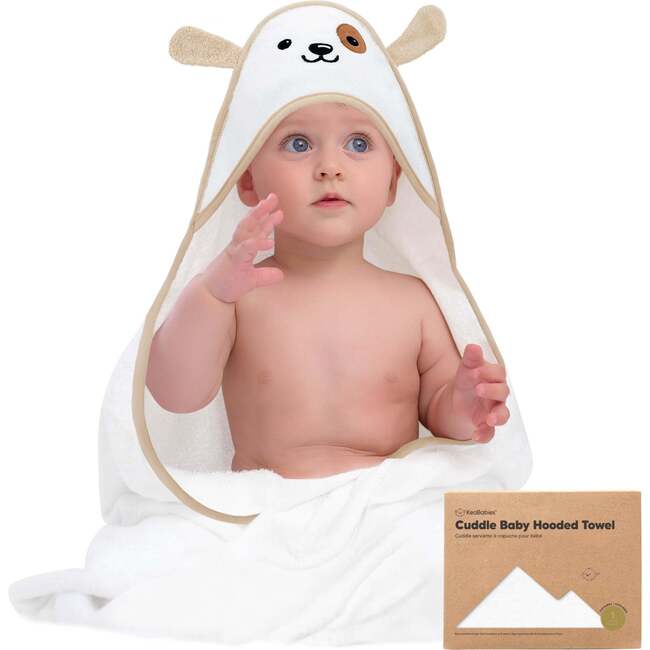 Cuddle Organic Baby Hooded Towel, Dog