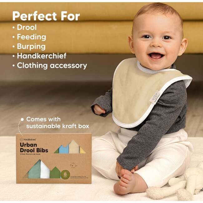 8-Pack Urban Drool Bibs Set for Baby Boys and Girls, Daybreak - Bibs - 7