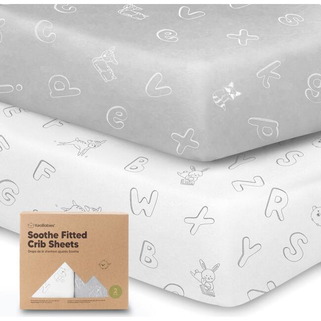 2-Pack Soothe Fitted Crib Sheet, ABC Land Cloud