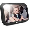 Baby Car Mirror for Rear Facing Car Seat, Matte Black Regular - Car Seat Accessories - 1 - thumbnail