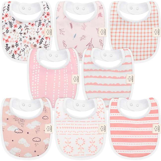 8-Pack Urban Drool Bibs Set for Baby Boys and Girls, Sweet Charm