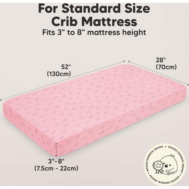 2-Pack Soothe Fitted Crib Sheet, ABC Land Rose - Crib Sheets - 3