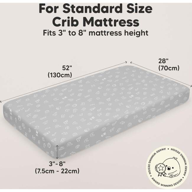 2-Pack Soothe Fitted Crib Sheet, ABC Land Cloud - Crib Sheets - 3