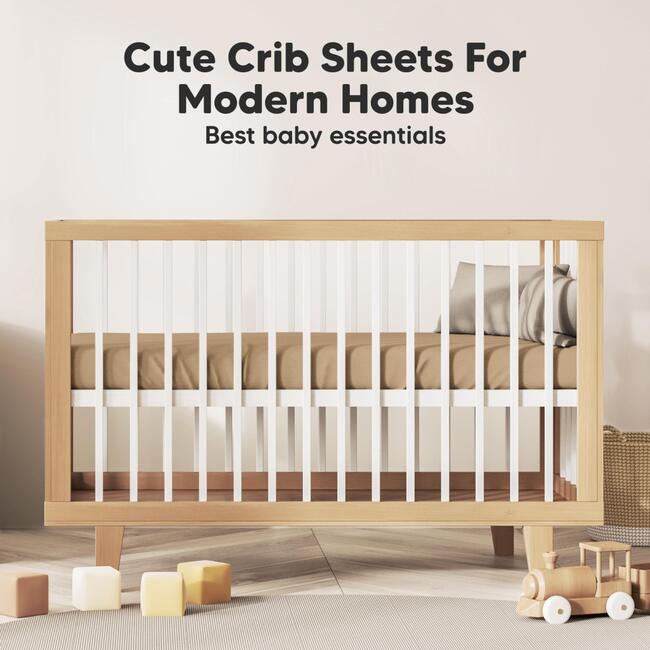 2-Pack Soothe Fitted Crib Sheet, Pecan - Crib Sheets - 8