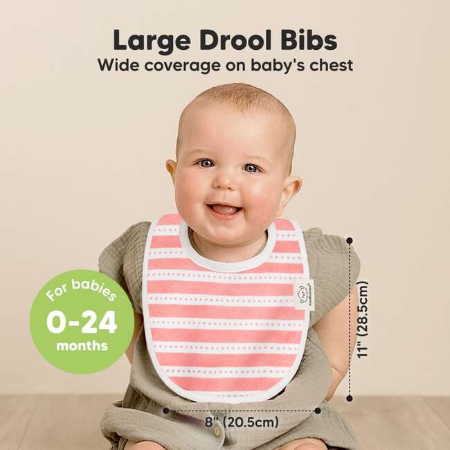 8-Pack Urban Drool Bibs Set for Baby Boys and Girls, Sweet Charm - Bibs - 2