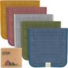5pk Lumi Muslin Burp Cloths for Baby Girls and Boys, Corals - Bibs - 1 - thumbnail