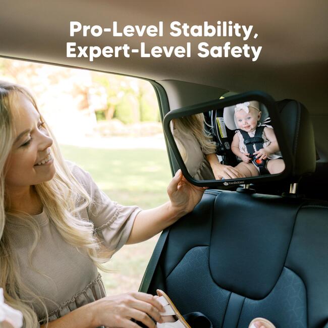Baby Car Mirror for Rear Facing Car Seat, Matte Black Regular - Car Seat Accessories - 4