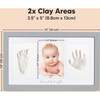Duo Baby Handprint & Footprint Keepsake Frame, Cloud Grey - Frames - 7