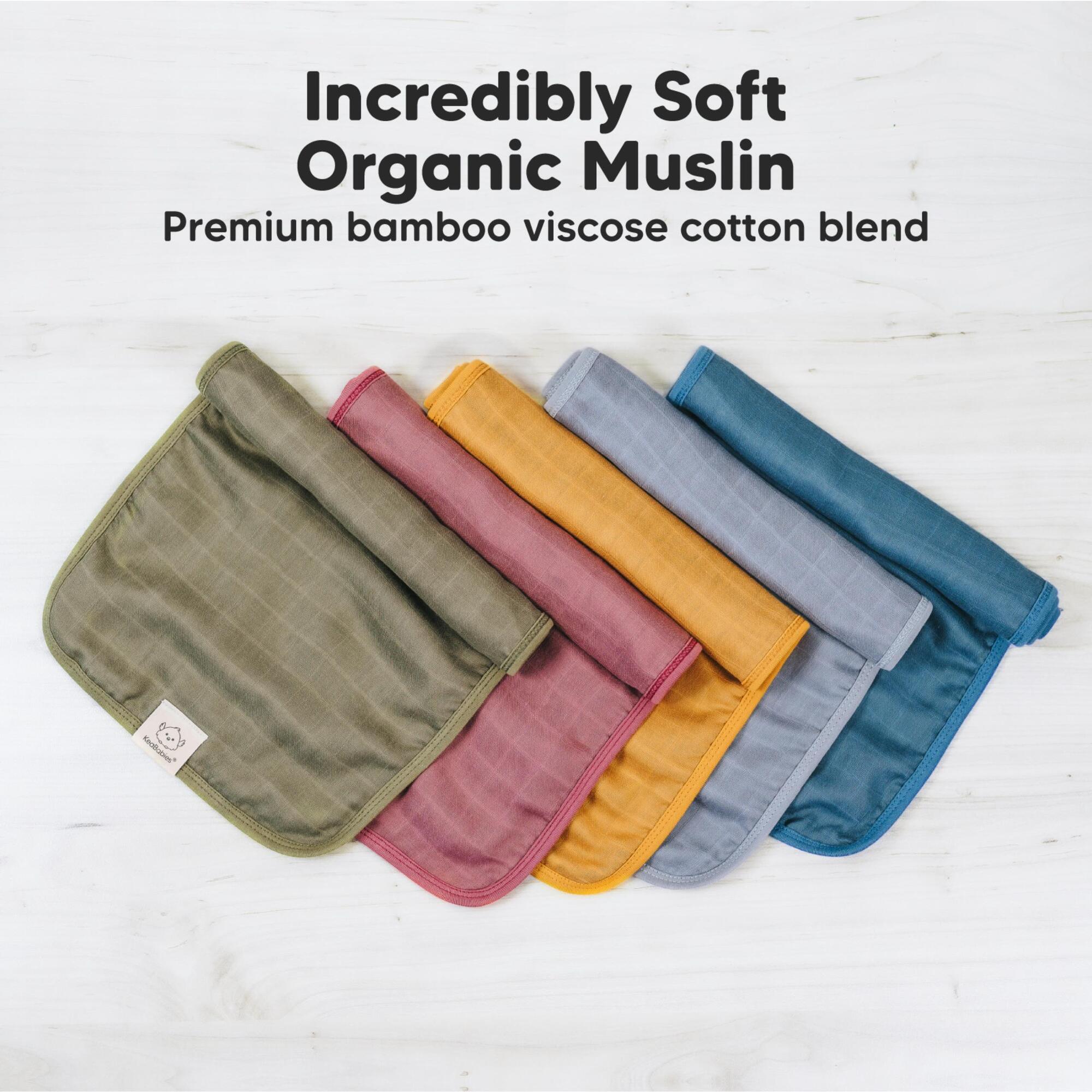 Organic Cotton 2-Pack Muslin Burp Cloths Clay