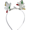 Reindeer Antlers Glitter Silver Headband - Headbands - 1 - thumbnail