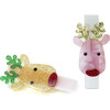 Reindeer Pink & Gold Hair Clips - Hair Accessories - 1 - thumbnail