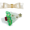 Christmas Tree Green & Bowtie Hair Clips - Hair Accessories - 1 - thumbnail