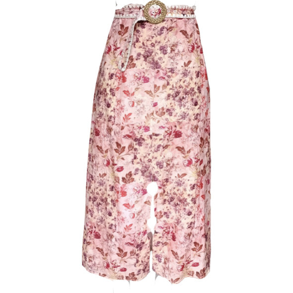 Women's Portia Ditsy Floral Asymmetrical Hem Skirt, Pink
