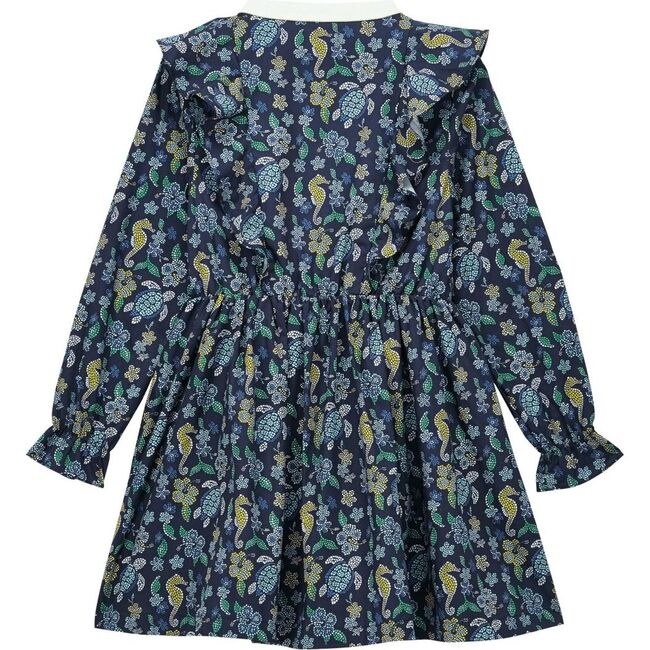 Mosaic Turtle Dress, Bleu Marine - Dresses - 2