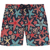 Holiday Starfish Swim Trunks, Bleu Marine - Swim Trunks - 1 - thumbnail