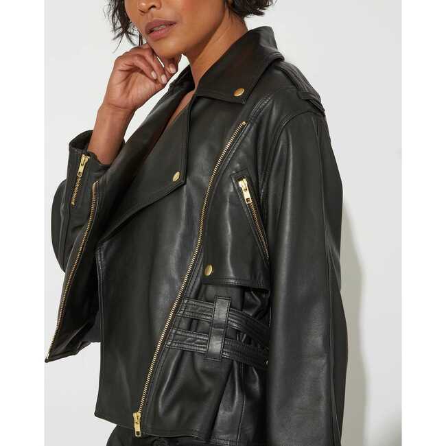 Women's Maeve Leather Jacket, Black - Jackets - 2