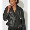 Women's Maeve Leather Jacket, Black - Jackets - 3