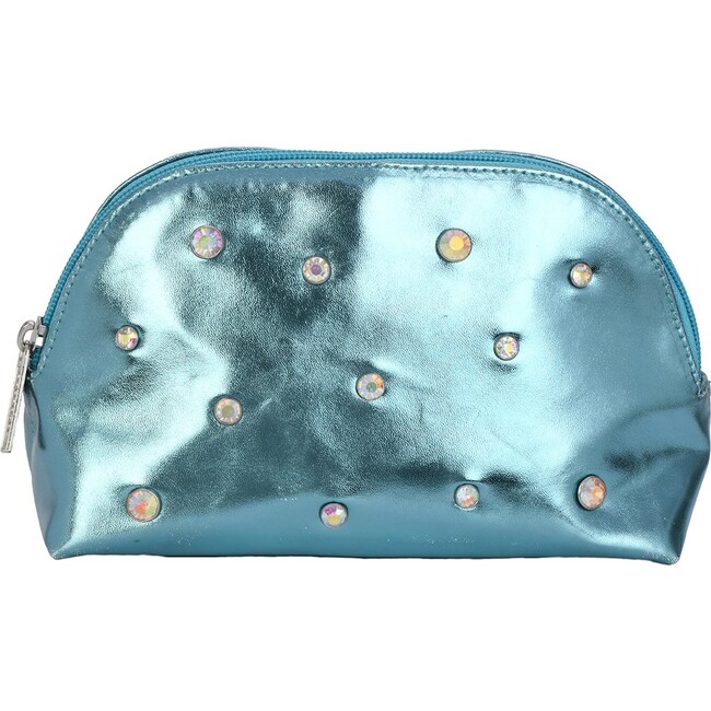 Candy Gem Oval Cosmetic Bag, Blue - Bags - 1