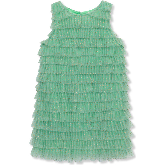 Tiered Ruffle Party Dress, Green