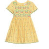 Embroidered Vines Dress, Yellow - Dresses - 1 - thumbnail