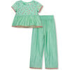 Schiffli Pant Set, Green - Mixed Apparel Set - 1 - thumbnail