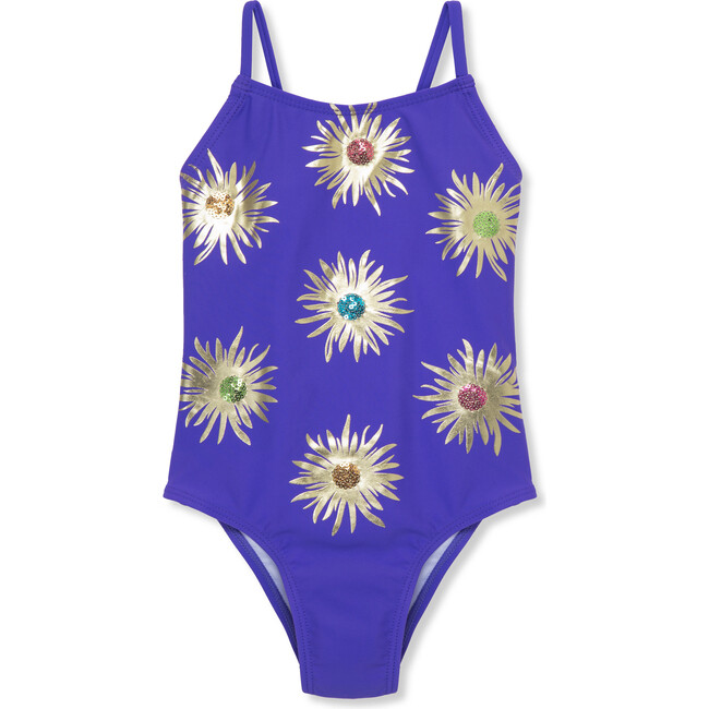 Sequin Starburst Swimsuit, Purple
