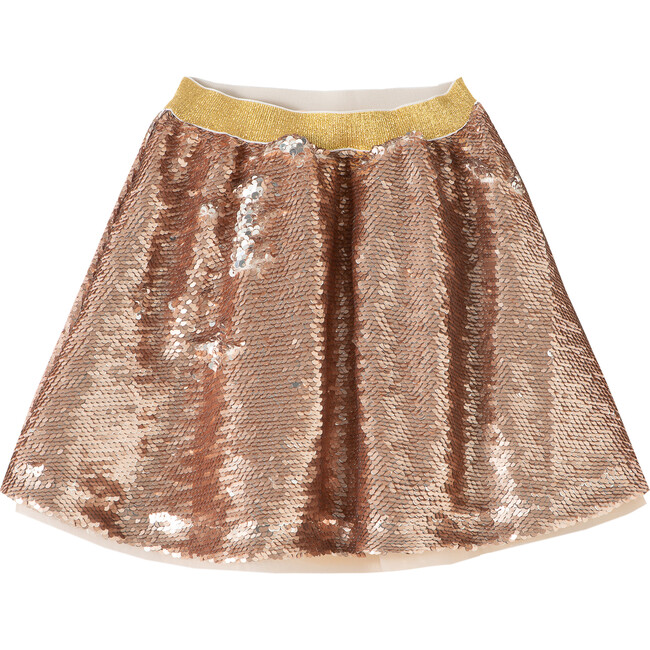 Metallic Sequin Skirt, Gold