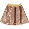 Metallic Sequin Skirt, Gold - Skirts - 1 - thumbnail