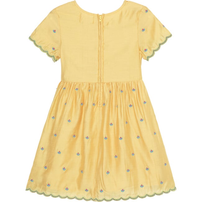 Embroidered Vines Dress, Yellow - Dresses - 2