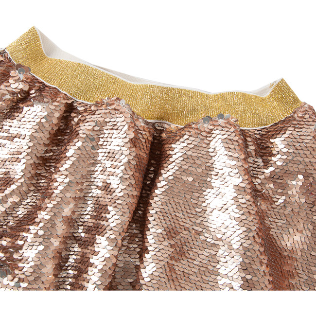 Metallic Sequin Skirt, Gold - Skirts - 3
