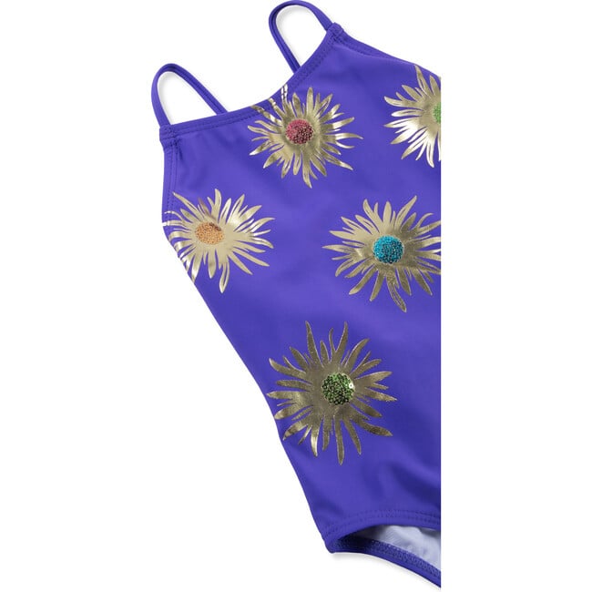 Sequin Starburst Swimsuit, Purple - One Pieces - 4