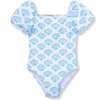 Sea Shell Swimsuit, Blue - One Pieces - 1 - thumbnail