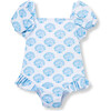 Baby Sea Shell Swimsuit, Blue - One Pieces - 1 - thumbnail