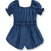 Smocked Paperbag Romper, Indigo - Rompers - 2