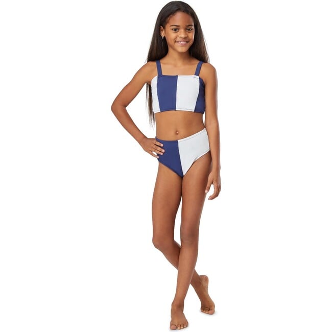 Colorblock Swimsuit, Navy - Two Pieces - 2