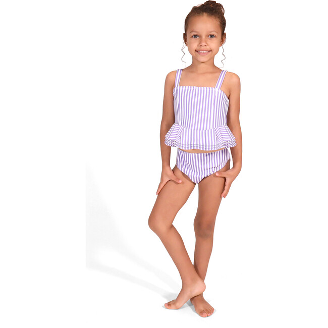 Ruffle Swimsuit, Purple - Two Pieces - 2