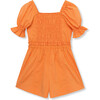 Smocked Paperbag Romper, Orange - Rompers - 2