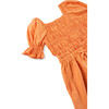 Smocked Paperbag Romper, Orange - Rompers - 3