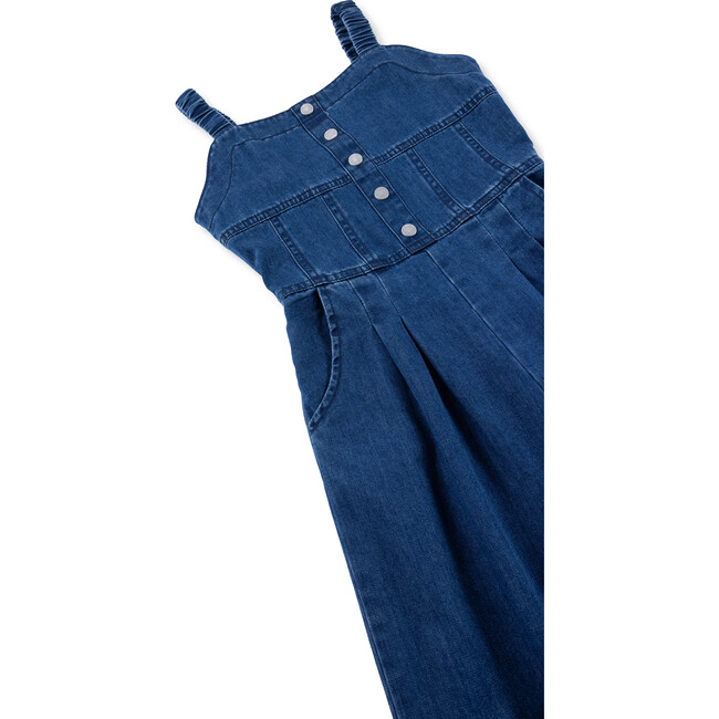 Denim Jumpsuit, Indigo - Rompers - 3