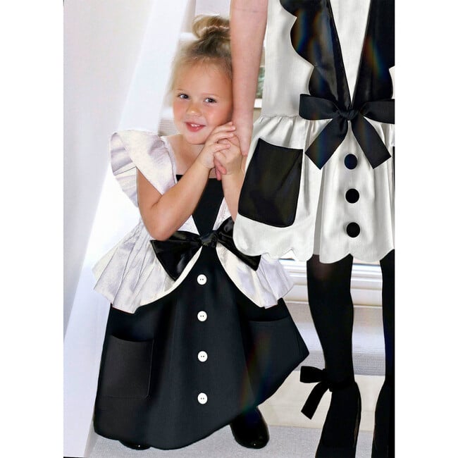 The Drop-Waist Tuxedo Dress, Black & White - Dresses - 3