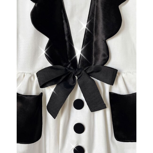 The Drop-Waist Tuxedo Dress, Black & White - Dresses - 4