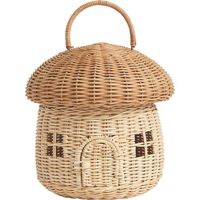 Rattan Mushroom Basket, Natural