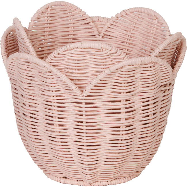 Rattan Lily Basket Set, Blush - Storage - 2