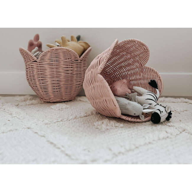 Rattan Lily Basket Set, Blush - Storage - 3